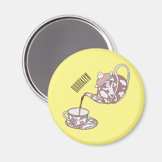 Abbildung des Teacup-Set-Cartoon Magnet (Vorderseite/Rückseite)