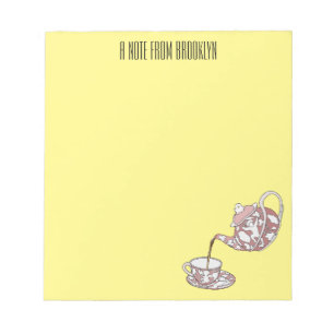Abbildung des Teacup-Set-Cartoon Notizblock