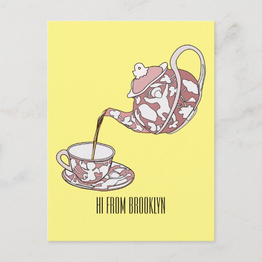 Abbildung des Teacup-Set-Cartoon Postkarte (Vorderseite)