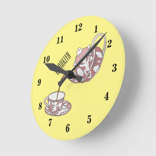 Abbildung des Teacup-Set-Cartoon Runde Wanduhr (Winkel)
