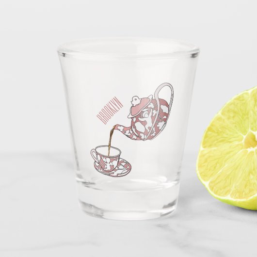 Abbildung des Teacup-Set-Cartoon Schnapsglas (Vorderseite)