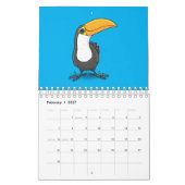 Abbildung des tierischen Cartoon Kalender (Feb 2027)