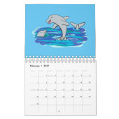 Abbildung des tierischen Cartoon Kalender (Feb 2027)