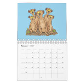 Abbildung des tierischen Cartoon Kalender (Feb 2027)