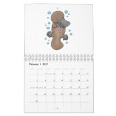 Abbildung des tierischen Cartoon Kalender (Feb 2027)