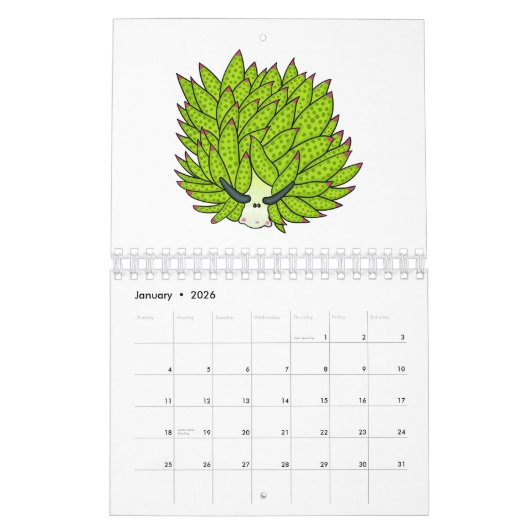 Abbildung des tierischen Cartoon Kalender (Jan 2026)