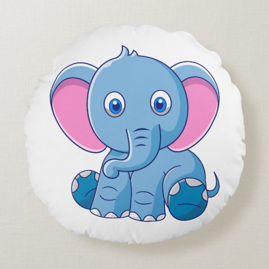 Abbildung des tierischen Cartoon Rundes Kissen (Vorderseite)