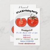 Abbildung des Tomaten-Cartoon Einladung (Vorne/Hinten)