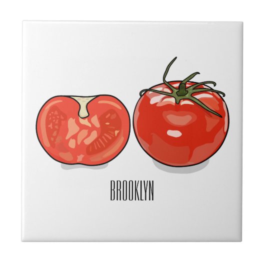 Abbildung des Tomaten-Cartoon Fliese (Vorderseite)