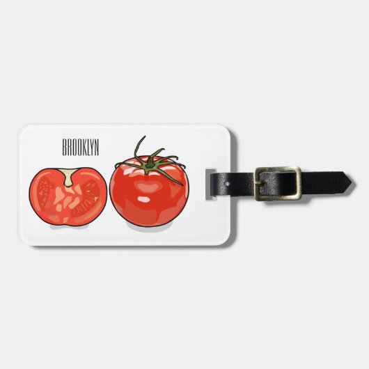 Abbildung des Tomaten-Cartoon Gepäckanhänger (Vorderseite horizontal)