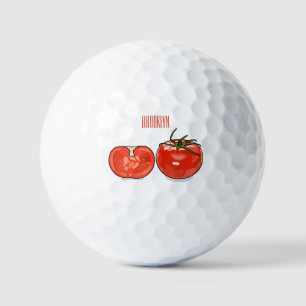 Abbildung des Tomaten-Cartoon Golfball