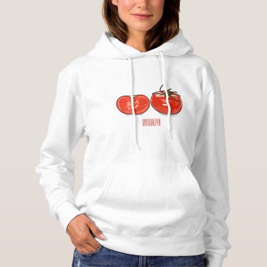 Abbildung des Tomaten-Cartoon Hoodie (Vorderseite)