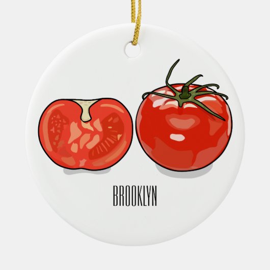 Abbildung des Tomaten-Cartoon Keramik Ornament (Vorne)