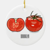 Abbildung des Tomaten-Cartoon Keramik Ornament (Hinten)