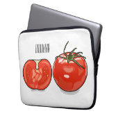 Abbildung des Tomaten-Cartoon Laptopschutzhülle (Vorderseite Links)