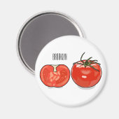 Abbildung des Tomaten-Cartoon Magnet (Vorderseite/Rückseite)
