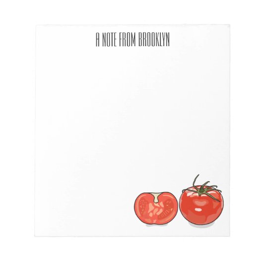 Abbildung des Tomaten-Cartoon Notizblock (Vorderseite)