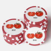 Abbildung des Tomaten-Cartoon Pokerchips (Stapel)