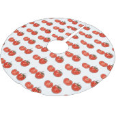 Abbildung des Tomaten-Cartoon Polyester Weihnachtsbaumdecke (Schrägansicht)
