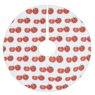 Abbildung des Tomaten-Cartoon Polyester Weihnachtsbaumdecke