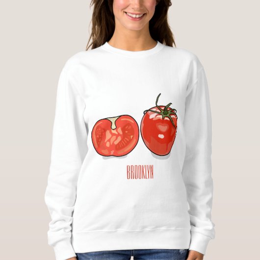 Abbildung des Tomaten-Cartoon Sweatshirt (Vorderseite)