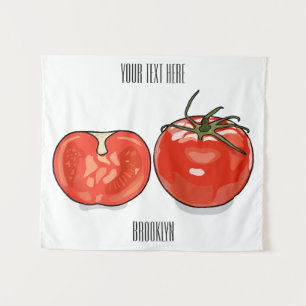 Abbildung des Tomaten-Cartoon Wandteppich