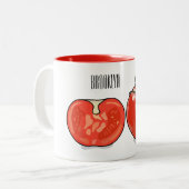 Abbildung des Tomaten-Cartoon Zweifarbige Tasse (Vorderseite Links)