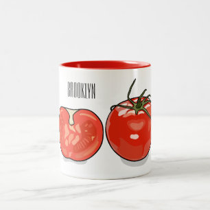 Abbildung des Tomaten-Cartoon Zweifarbige Tasse