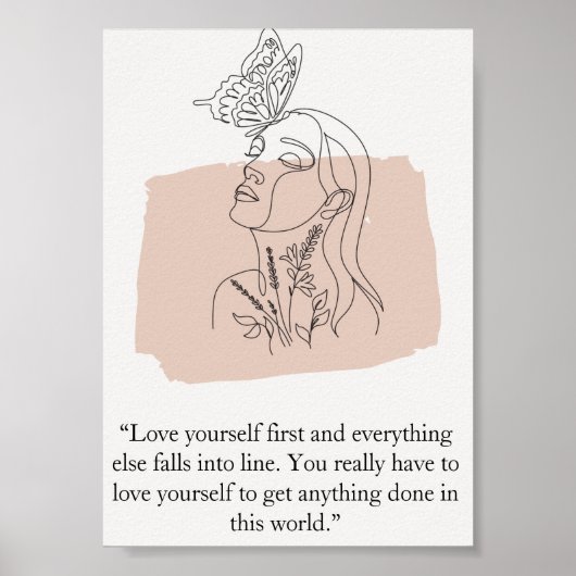 Abbildung Eine Linie für Frauen Zeichne Abstrakt Poster (Vorne)