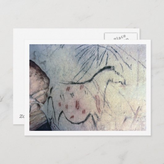 Abbildung einer schwangeren Stute mit Parallelmark Postkarte (Vorne/Hinten)