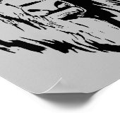 Abbildung eines Büffelkopfes in Schwarz-Weiß Poster (Ecke)