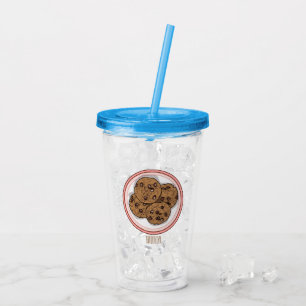 Abbildung eines Chocolate Chip Cookie Cartoon Acryltrinkbecher