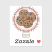 Abbildung eines Chocolate Chip Cookie Cartoon Aufkleber (Blatt)