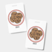 Abbildung eines Chocolate Chip Cookie Cartoon Ausweis (Vorder- & Rückseite)