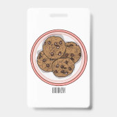 Abbildung eines Chocolate Chip Cookie Cartoon Ausweis (Rückseite)