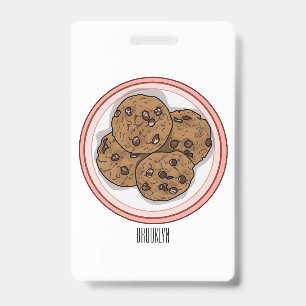 Abbildung eines Chocolate Chip Cookie Cartoon Ausweis