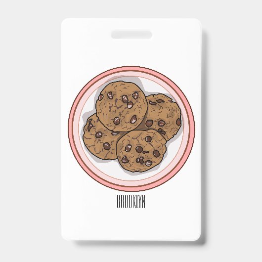 Abbildung eines Chocolate Chip Cookie Cartoon Ausweis (Vorderseite)
