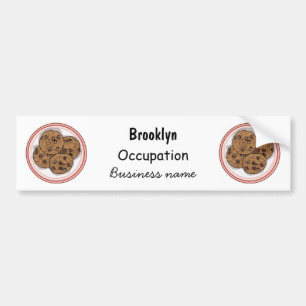Abbildung eines Chocolate Chip Cookie Cartoon Autoaufkleber