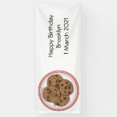 Abbildung eines Chocolate Chip Cookie Cartoon Banner (Vertikal)