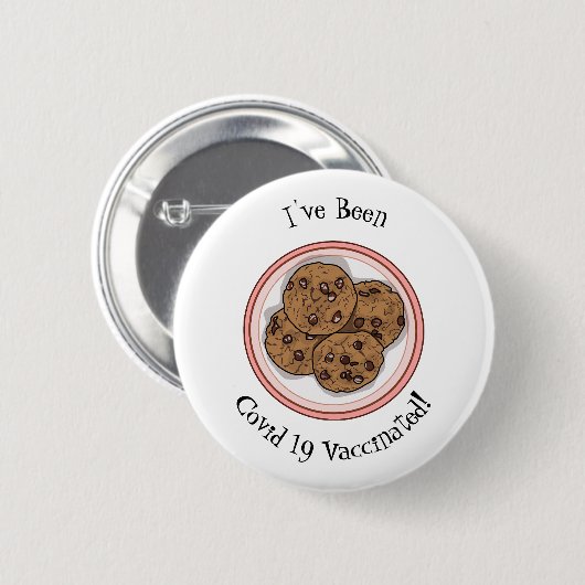 Abbildung eines Chocolate Chip Cookie Cartoon Button (Vorne & Hinten)