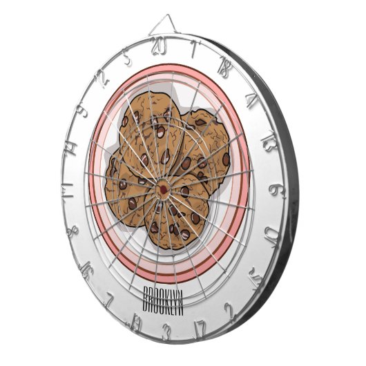 Abbildung eines Chocolate Chip Cookie Cartoon Dartscheibe (Vorderseite rechts)