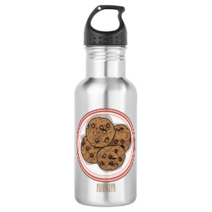 Abbildung eines Chocolate Chip Cookie Cartoon Edelstahlflasche