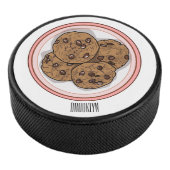 Abbildung eines Chocolate Chip Cookie Cartoon Eishockey Puck (3/4)