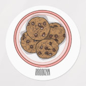 Abbildung eines Chocolate Chip Cookie Cartoon Etiketten (Design 1)