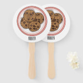 Abbildung eines Chocolate Chip Cookie Cartoon Fächer (Vorne und Hinten)