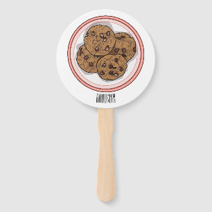 Abbildung eines Chocolate Chip Cookie Cartoon Fächer