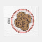 Abbildung eines Chocolate Chip Cookie Cartoon Fleecedecke (Vorderseite (Horizontal))