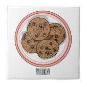 Abbildung eines Chocolate Chip Cookie Cartoon Fliese (Vorderseite)