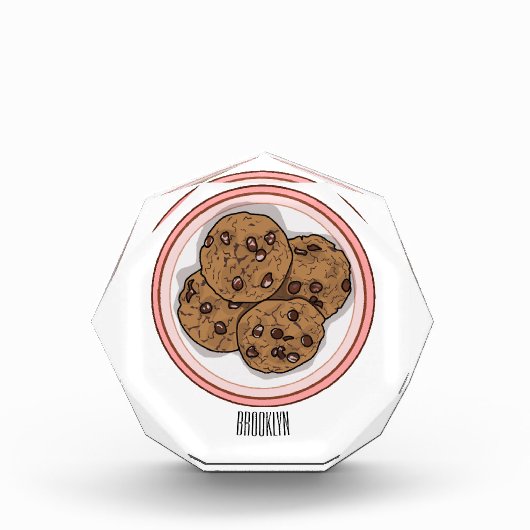 Abbildung eines Chocolate Chip Cookie Cartoon Fotoblock (Vorderseite)