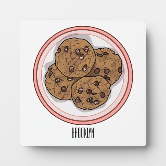 Abbildung eines Chocolate Chip Cookie Cartoon Fotoplatte (Vorderseite)